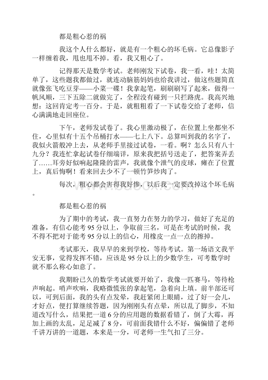 都是粗心惹的祸作文200字300字400字500字.docx_第2页