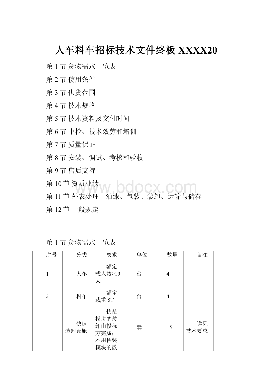 人车料车招标技术文件终板XXXX20.docx_第1页