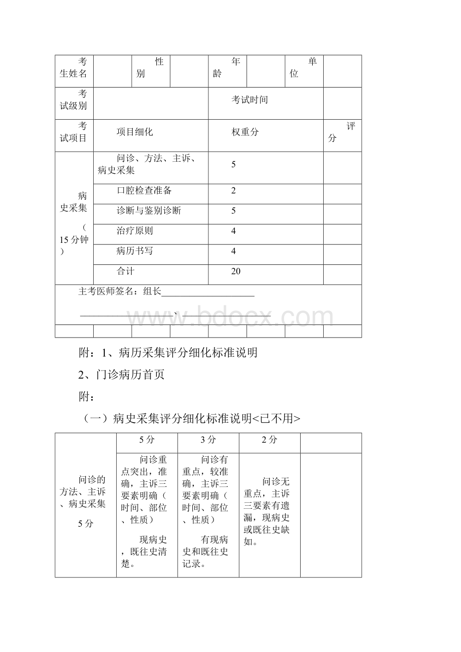 口腔实践技能考试评分细化表资料.docx_第3页