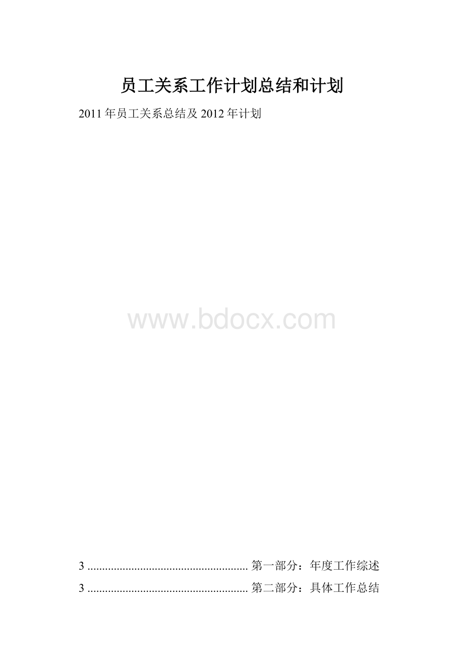 员工关系工作计划总结和计划.docx