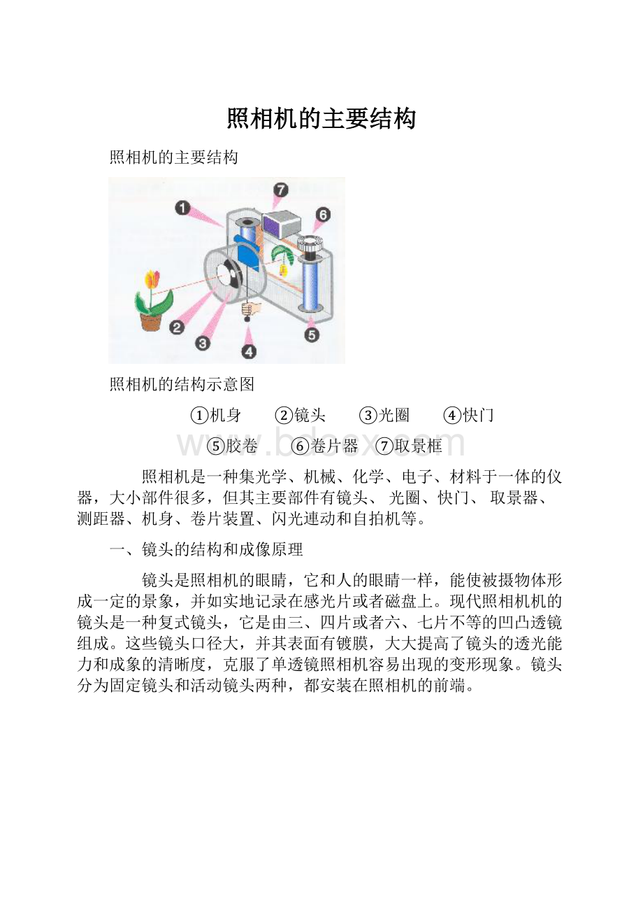 照相机的主要结构.docx