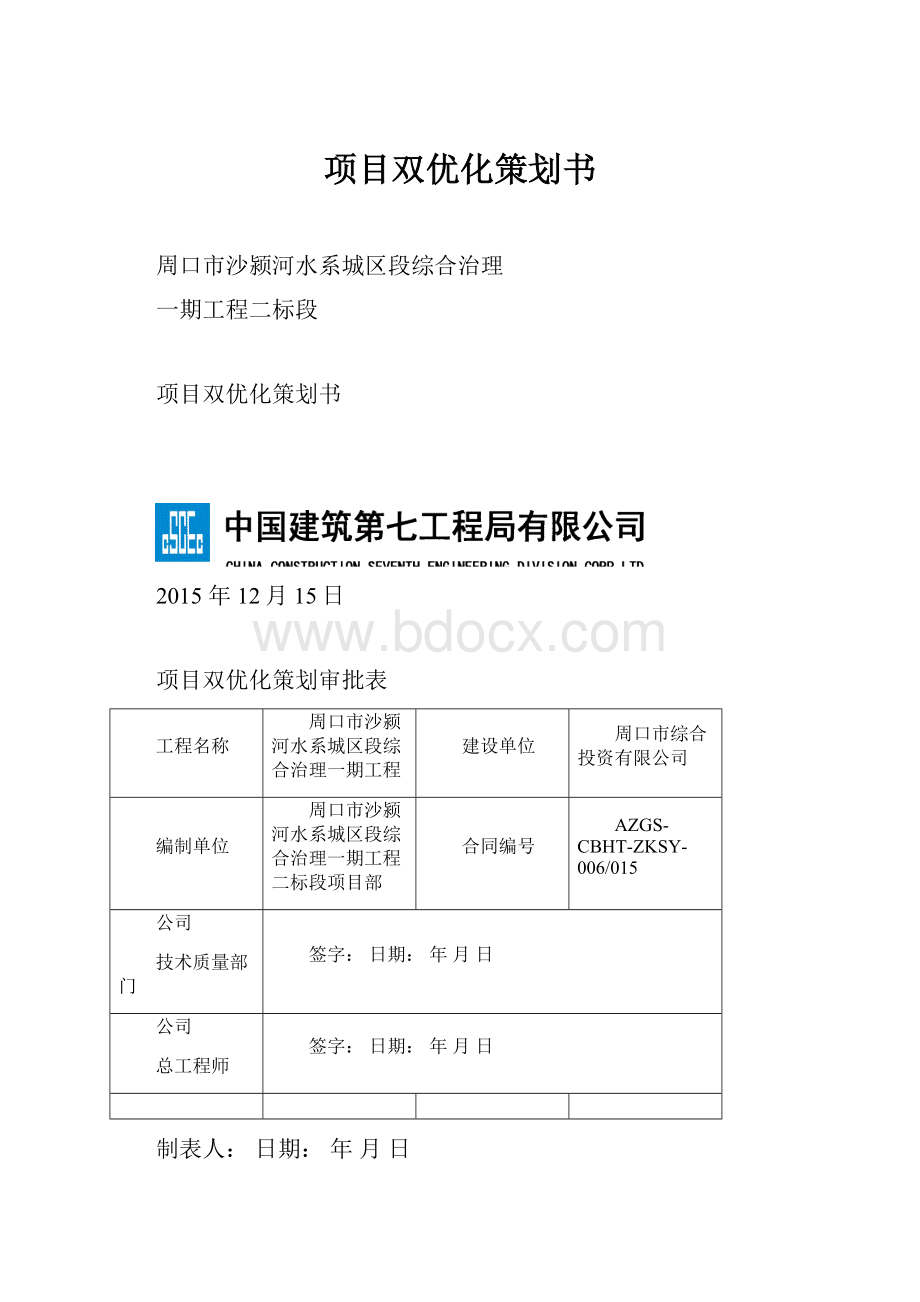 项目双优化策划书.docx