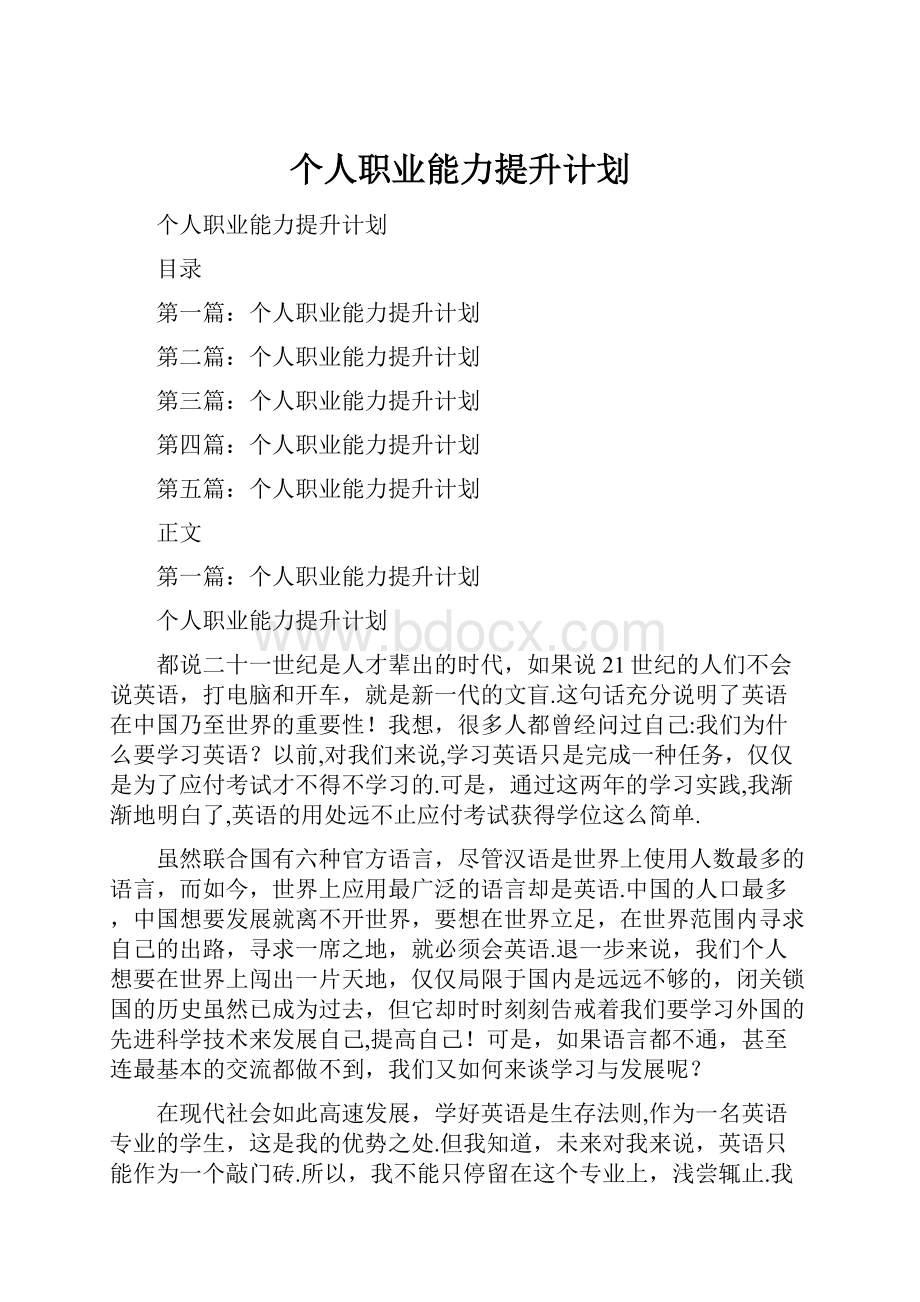 个人职业能力提升计划.docx_第1页