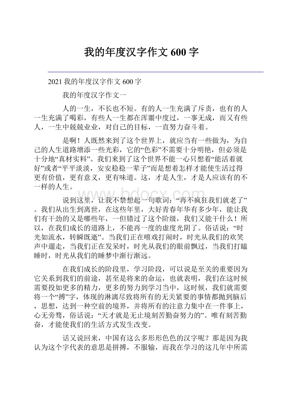 我的年度汉字作文600字.docx