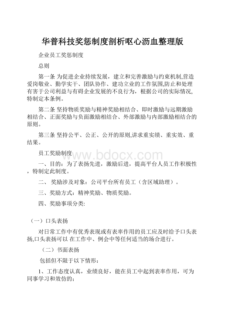 华普科技奖惩制度剖析呕心沥血整理版.docx