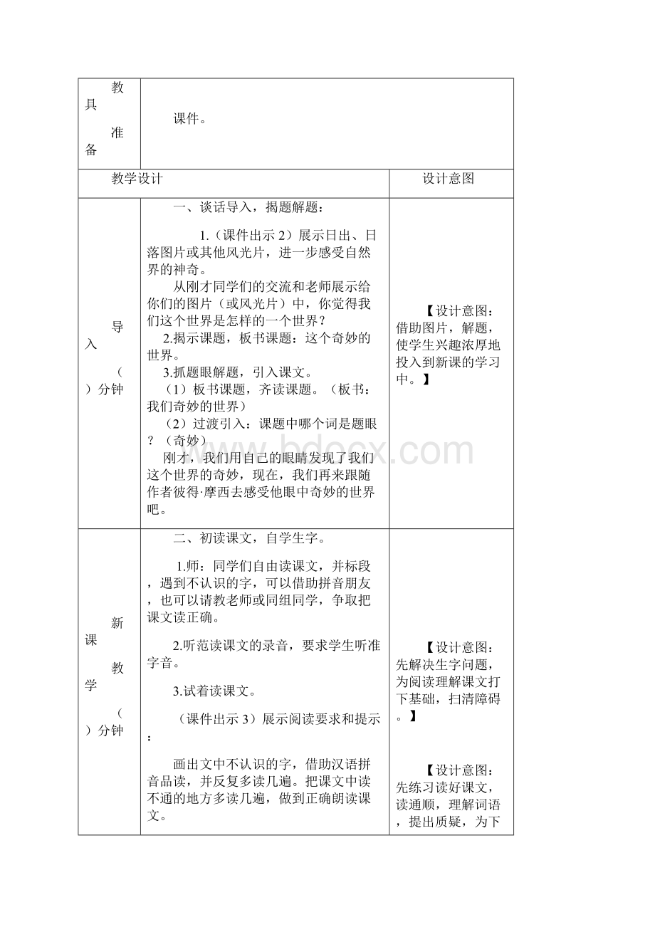 部编版三年级语文下册第22课《我们奇妙的世界》精品教案含知识点总结.docx_第2页