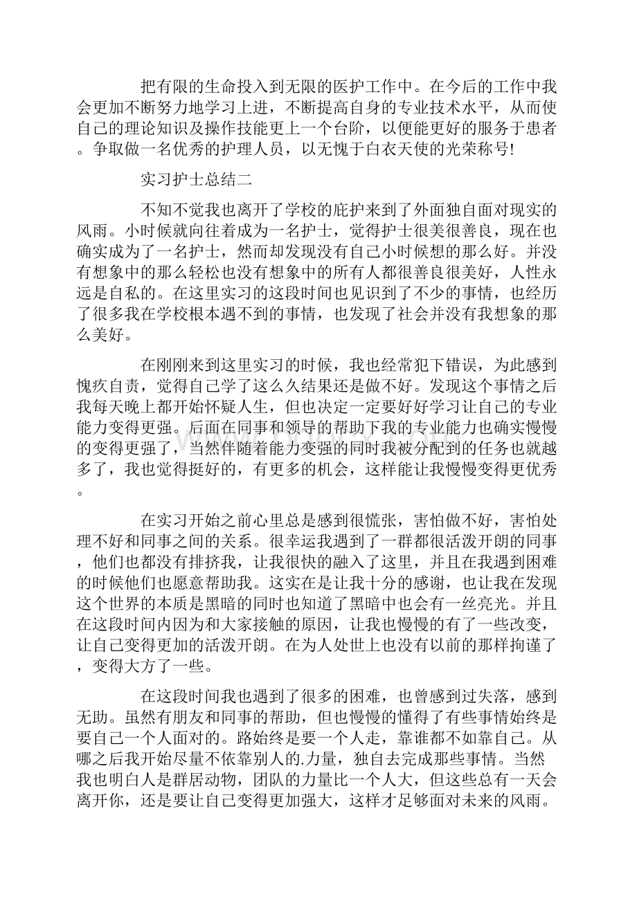 工作总结 护士个人工作总结范文10篇 护士个人工作总结简短.docx_第2页