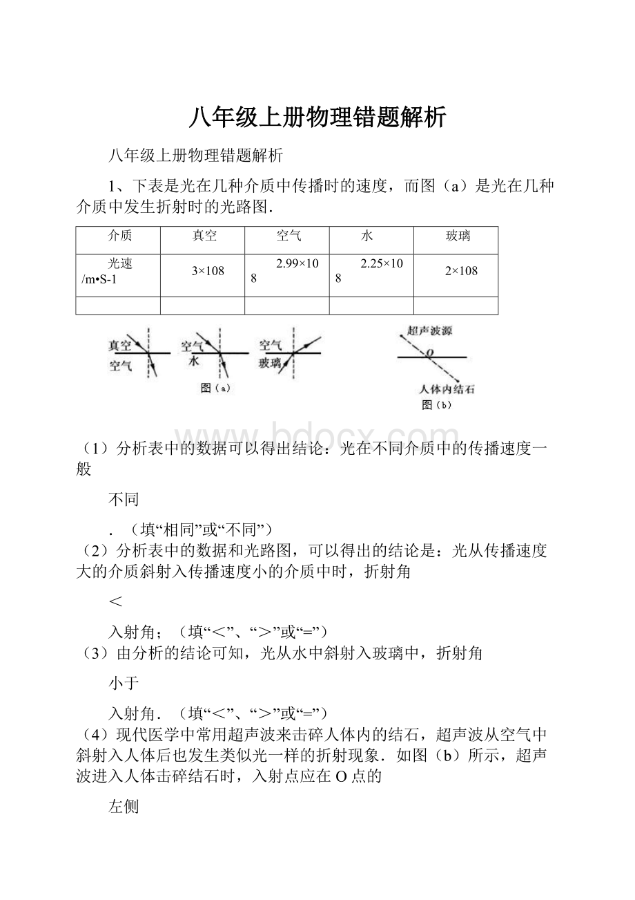 八年级上册物理错题解析.docx_第1页