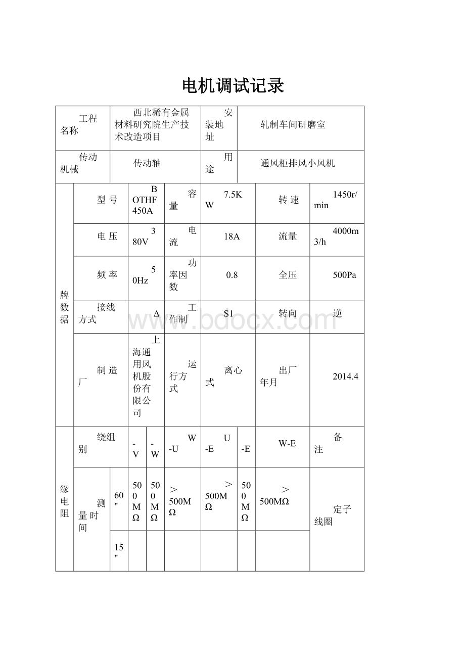 电机调试记录.docx_第1页