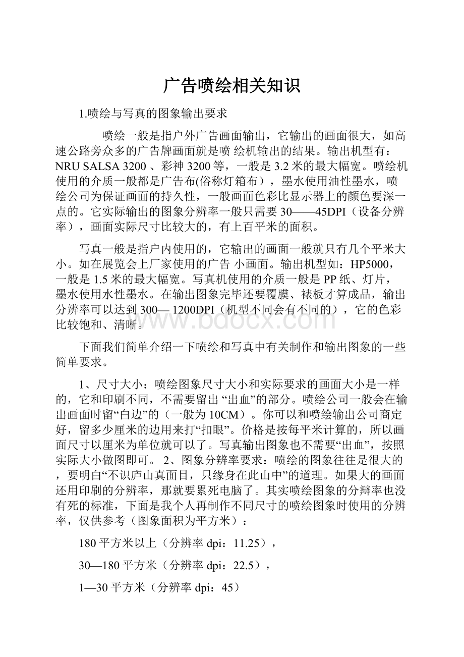 广告喷绘相关知识.docx