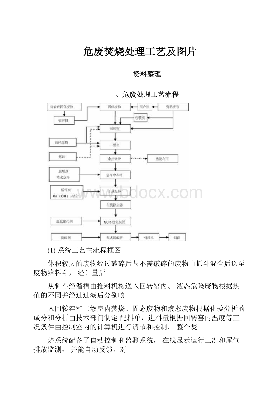 危废焚烧处理工艺及图片.docx