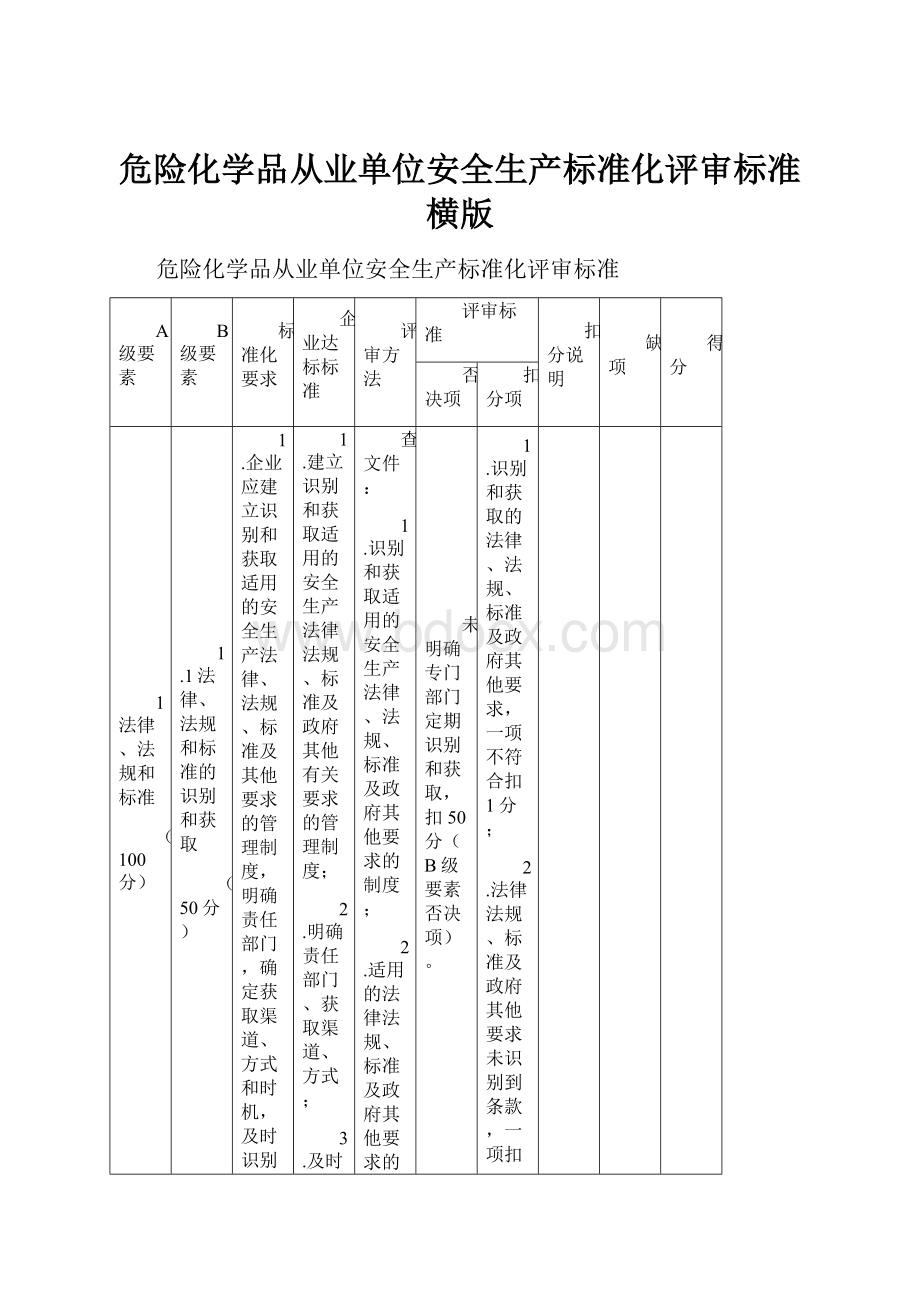 危险化学品从业单位安全生产标准化评审标准横版.docx