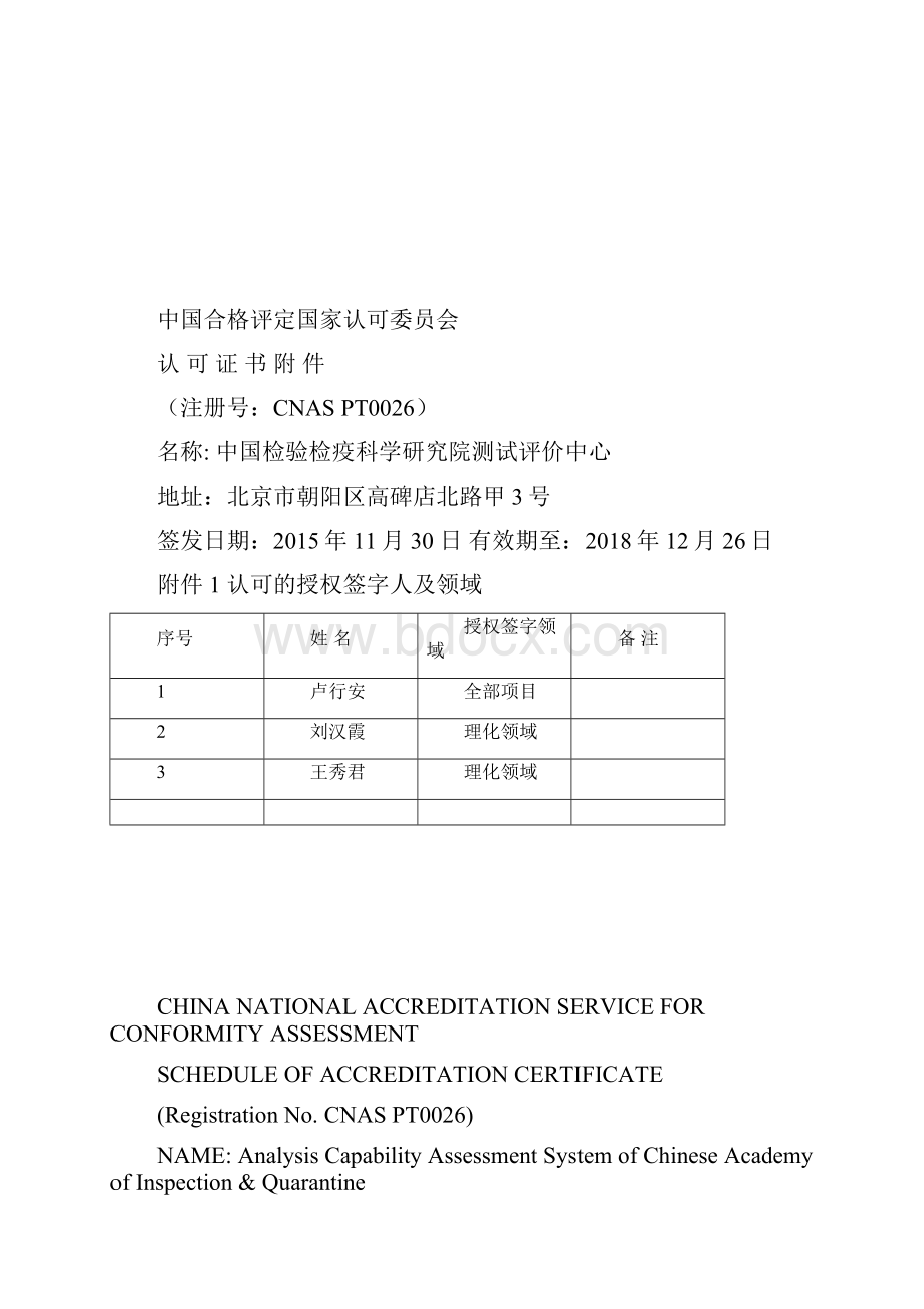 机构名称中国检验检疫科学研究院测试评价中心.docx_第3页