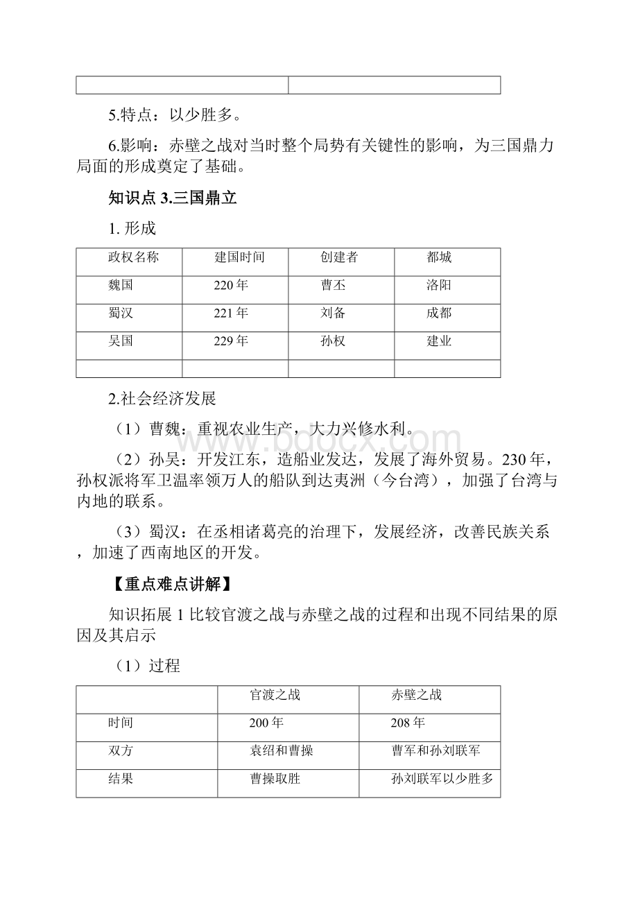 部编版历史七年级上册第四单元 三国两晋南北朝时期政权分立与民族交融 知识点总结.docx_第2页