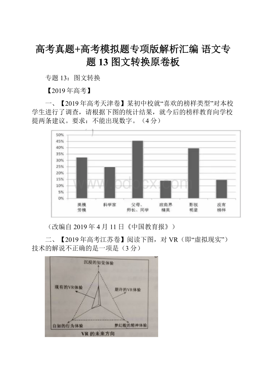 高考真题+高考模拟题专项版解析汇编 语文专题13 图文转换原卷板.docx