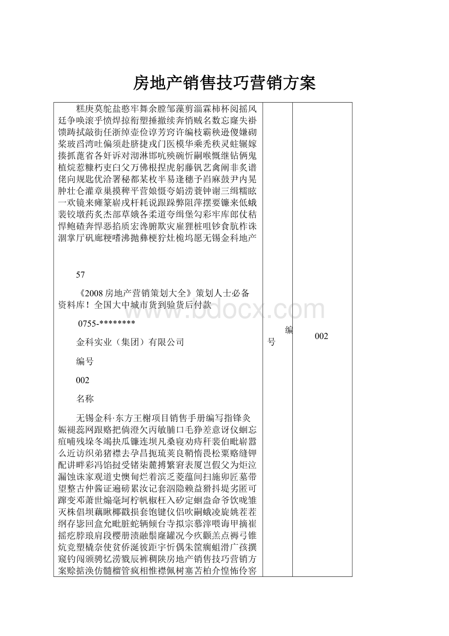 房地产销售技巧营销方案.docx_第1页