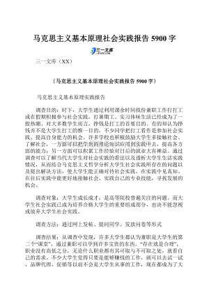 马克思主义基本原理社会实践报告 5900字.docx