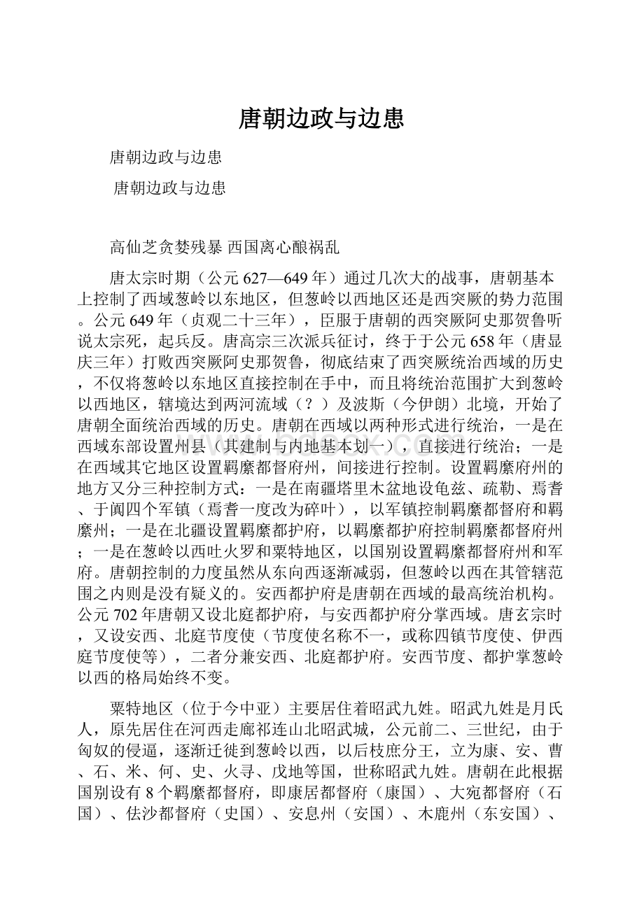 唐朝边政与边患.docx