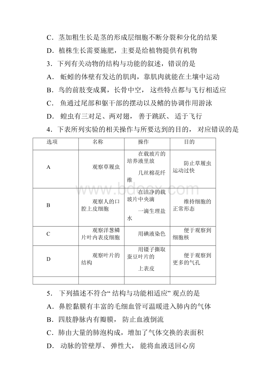 山东省青岛市中考生物真题试题Word版.docx_第2页