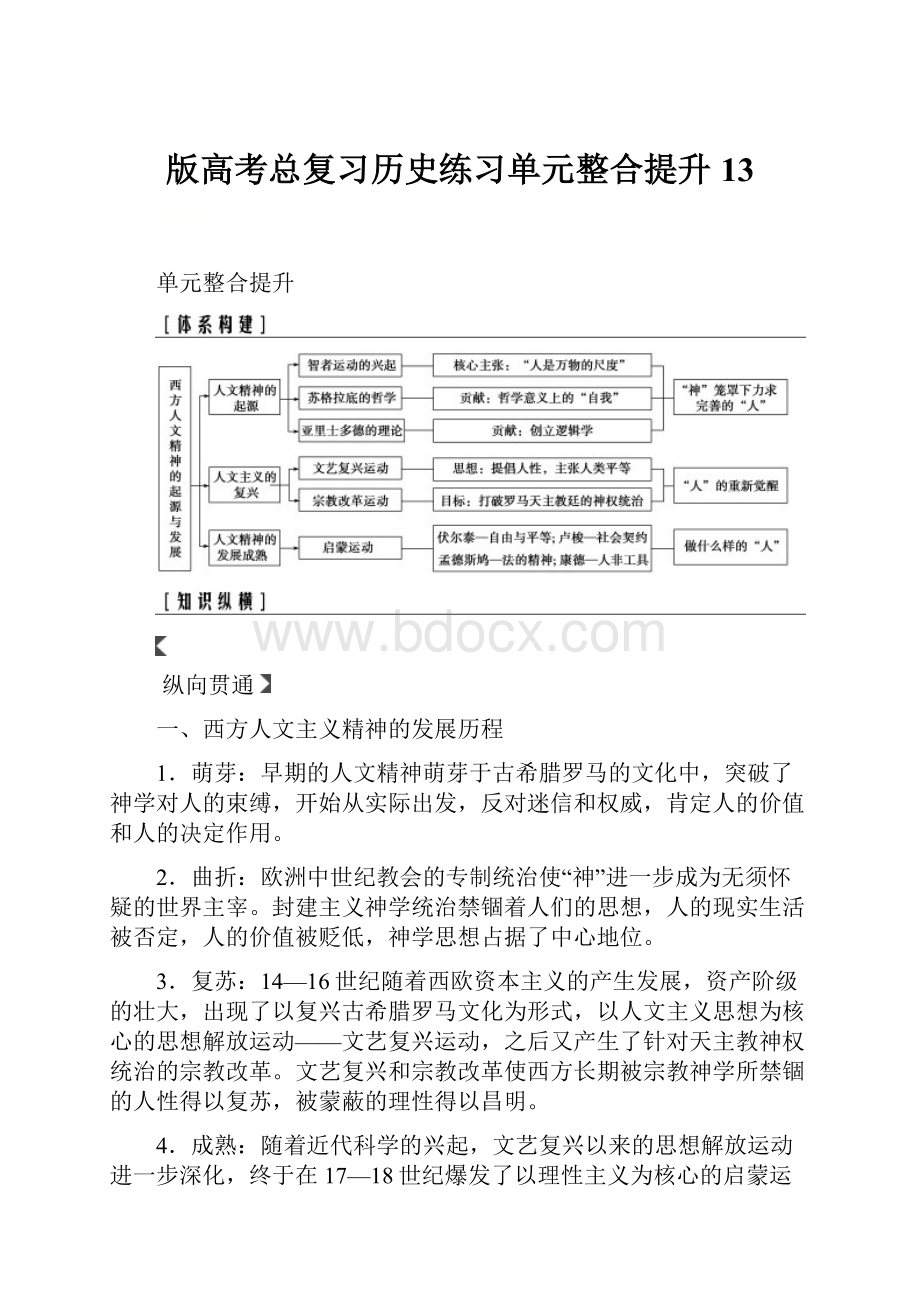 版高考总复习历史练习单元整合提升13.docx