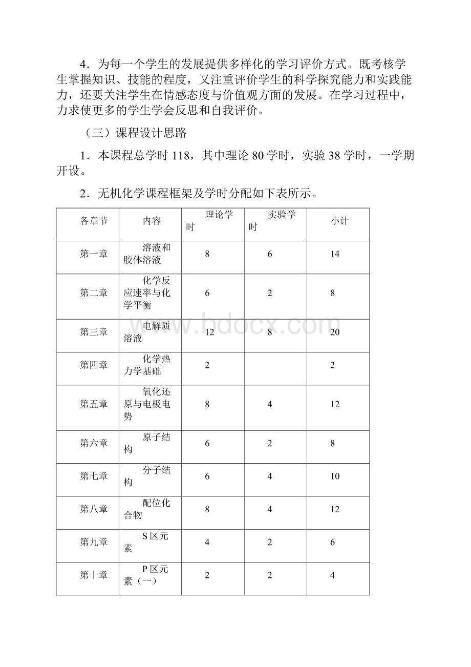 五年制检验高职无机化学课程标准.docx_第2页