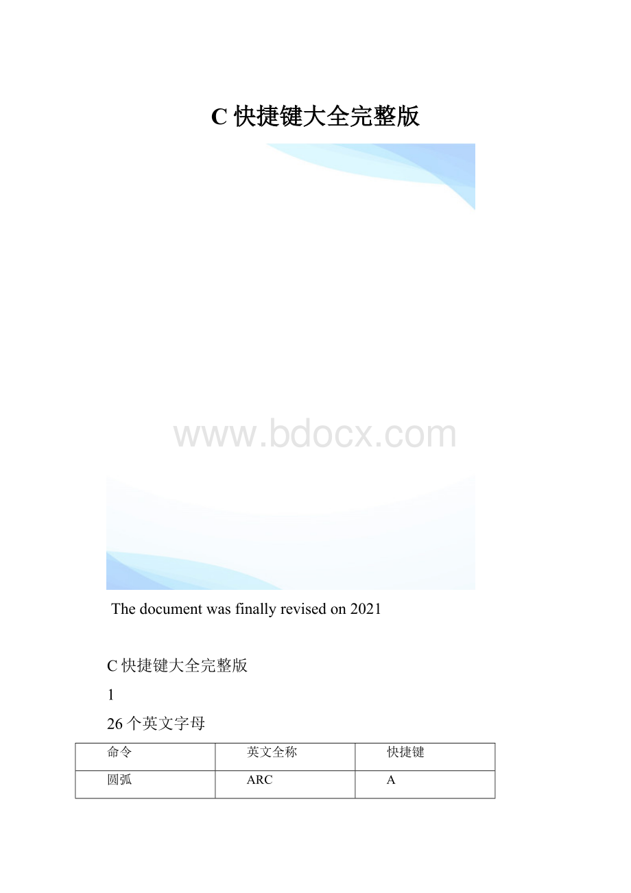 C快捷键大全完整版.docx_第1页