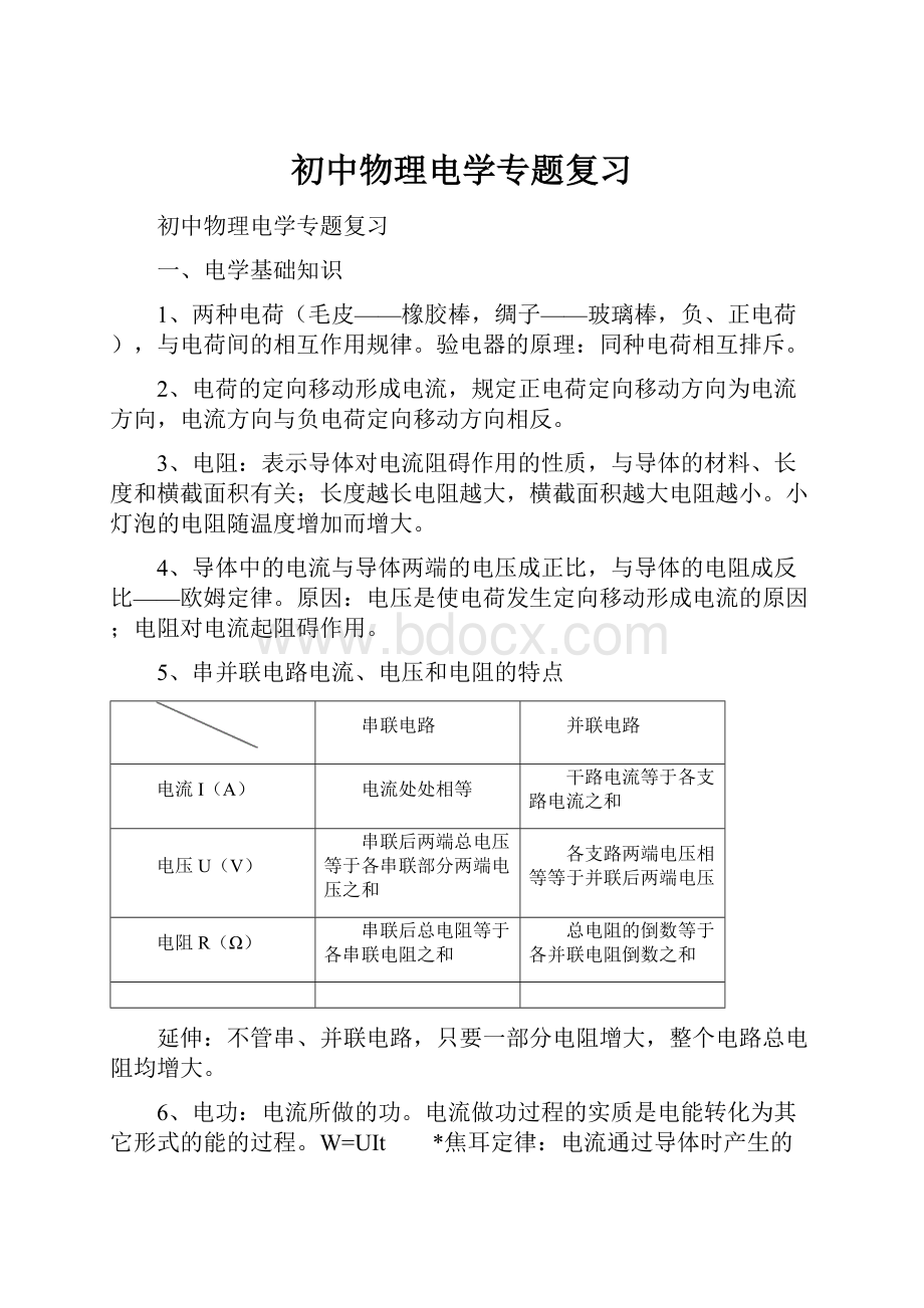 初中物理电学专题复习.docx_第1页