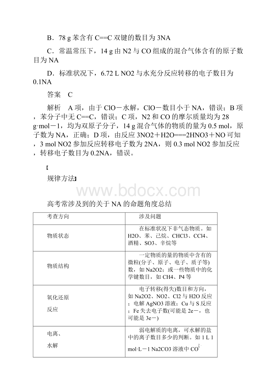 高考化学考前三个月第一部分专题复习篇专题一 学案2.docx_第3页