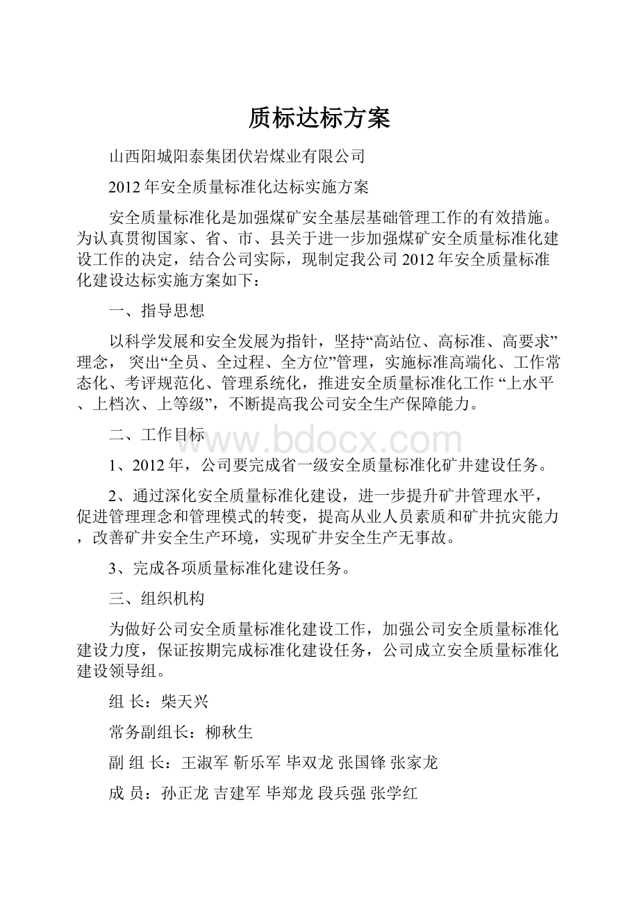 质标达标方案.docx