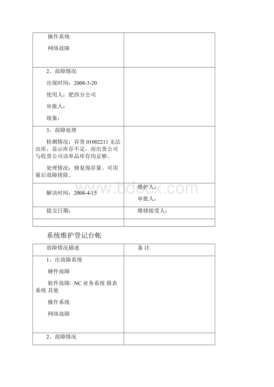 系统维护登记台帐样表.docx_第3页