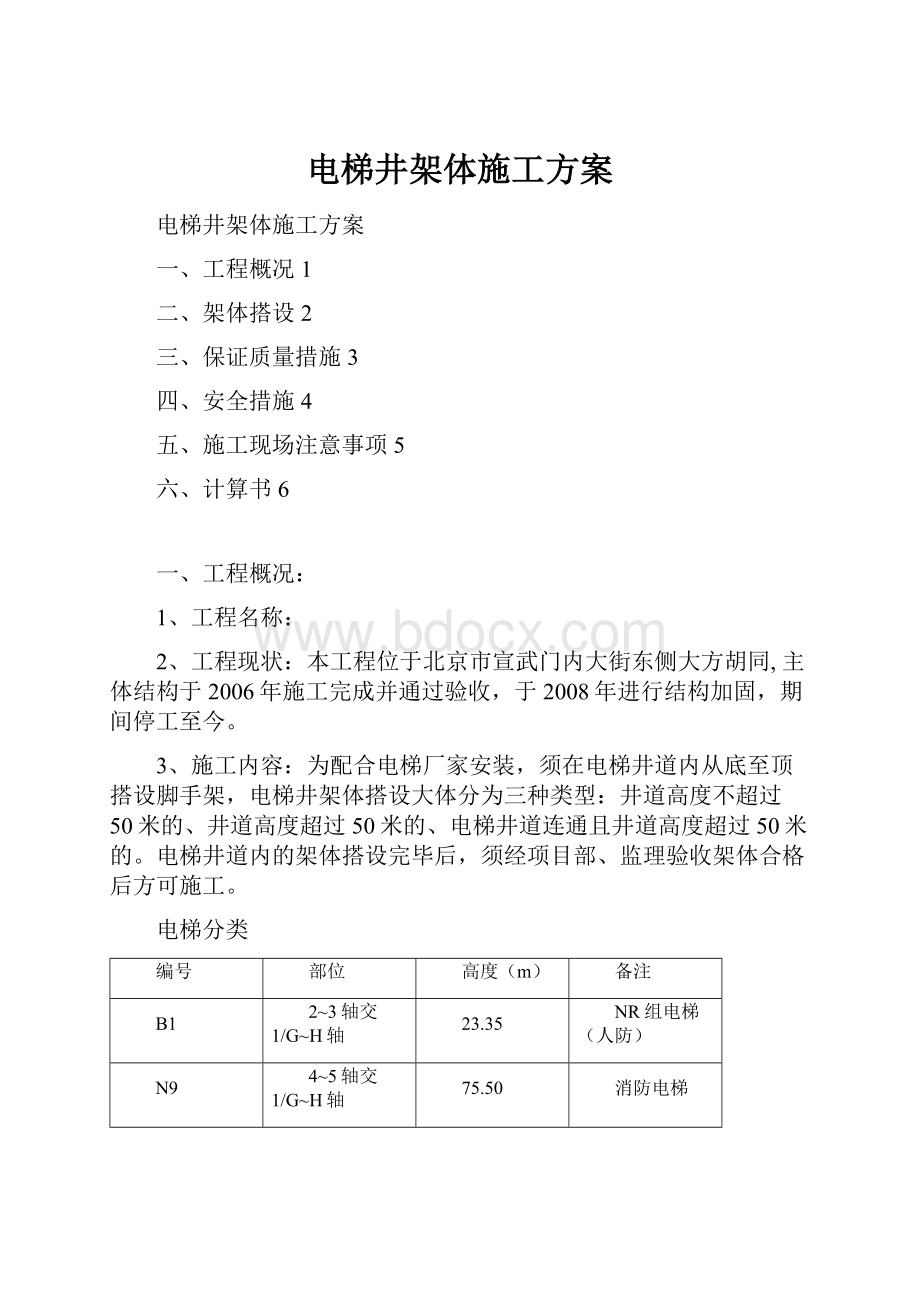 电梯井架体施工方案.docx_第1页