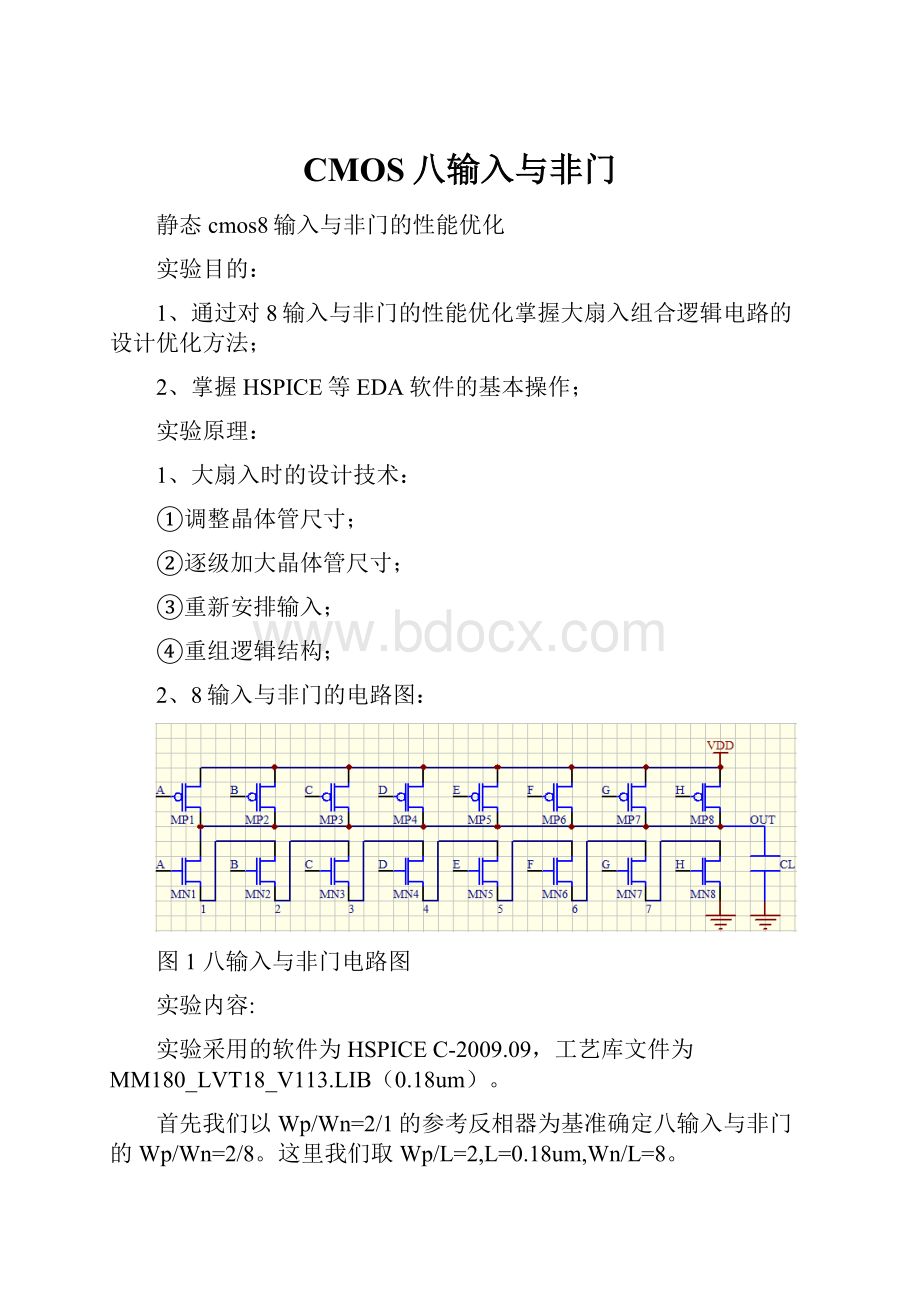 CMOS八输入与非门.docx