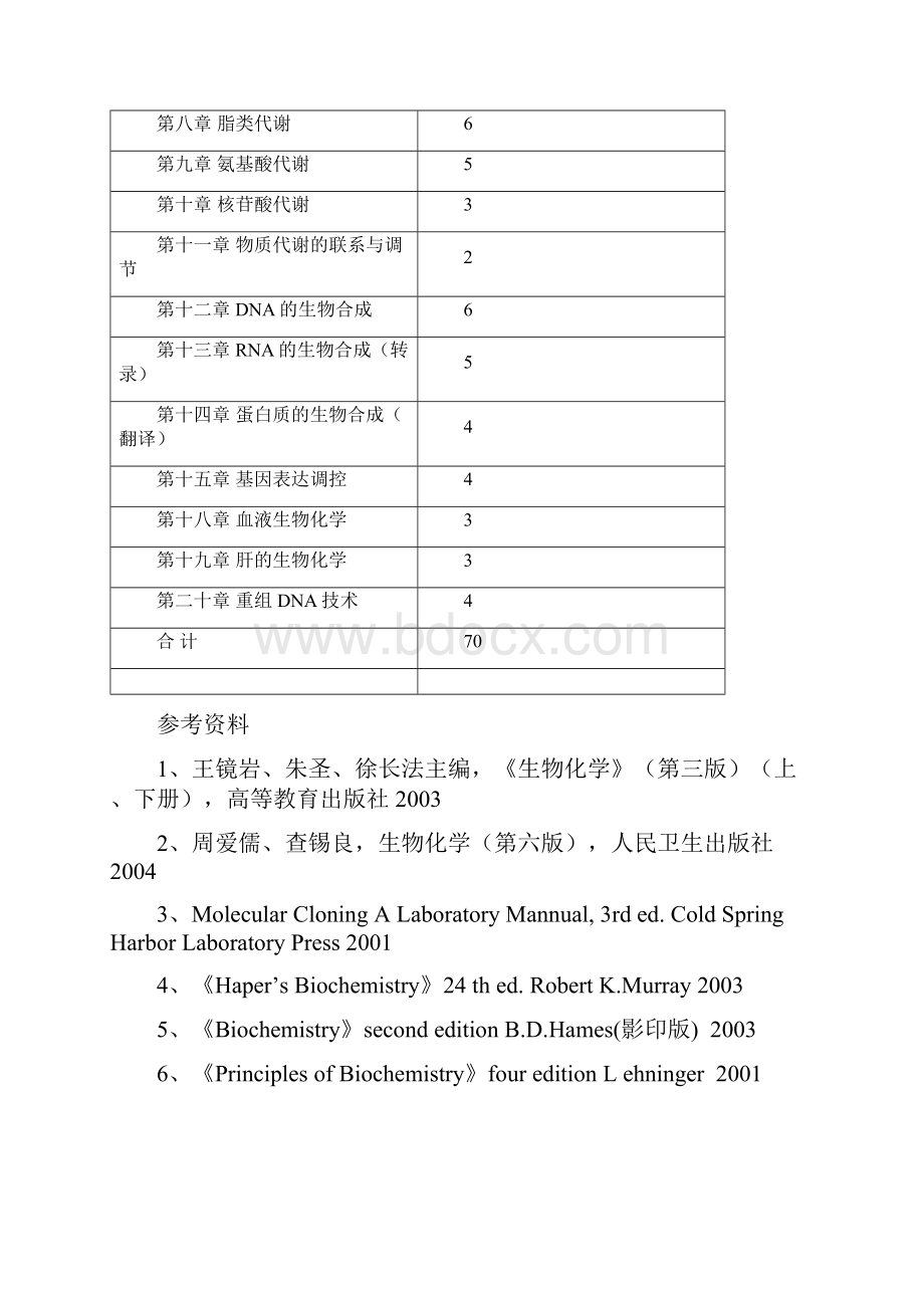 《生物化学》教学大纲临床预防检验全科麻醉专业.docx_第2页