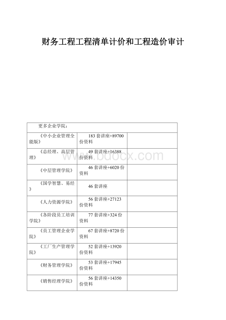 财务工程工程清单计价和工程造价审计.docx_第1页