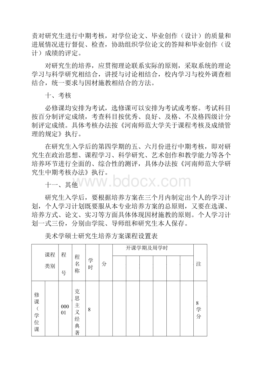 美术学一级学科硕士研究生培养方案河南师范大学.docx_第3页