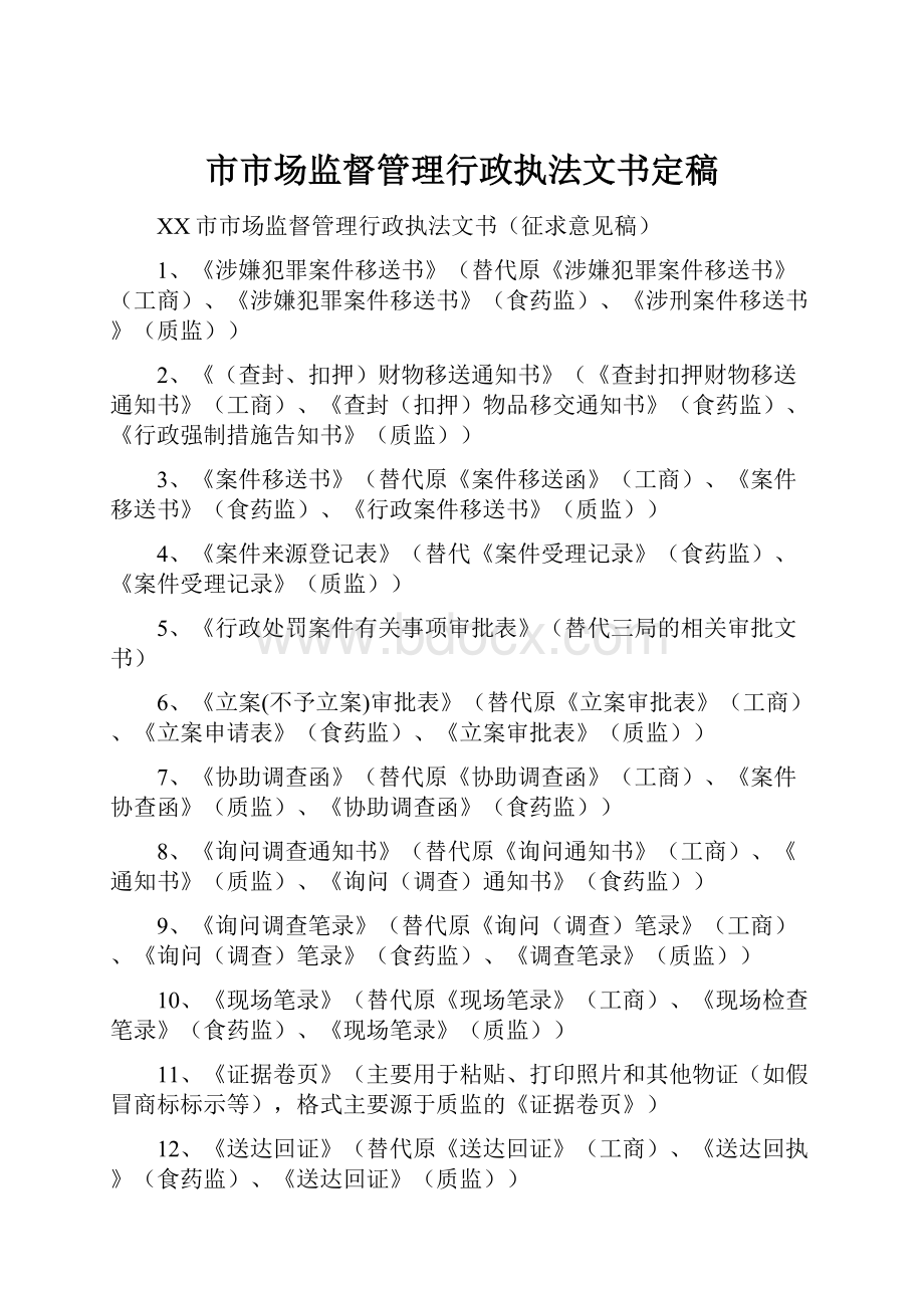 市市场监督管理行政执法文书定稿.docx