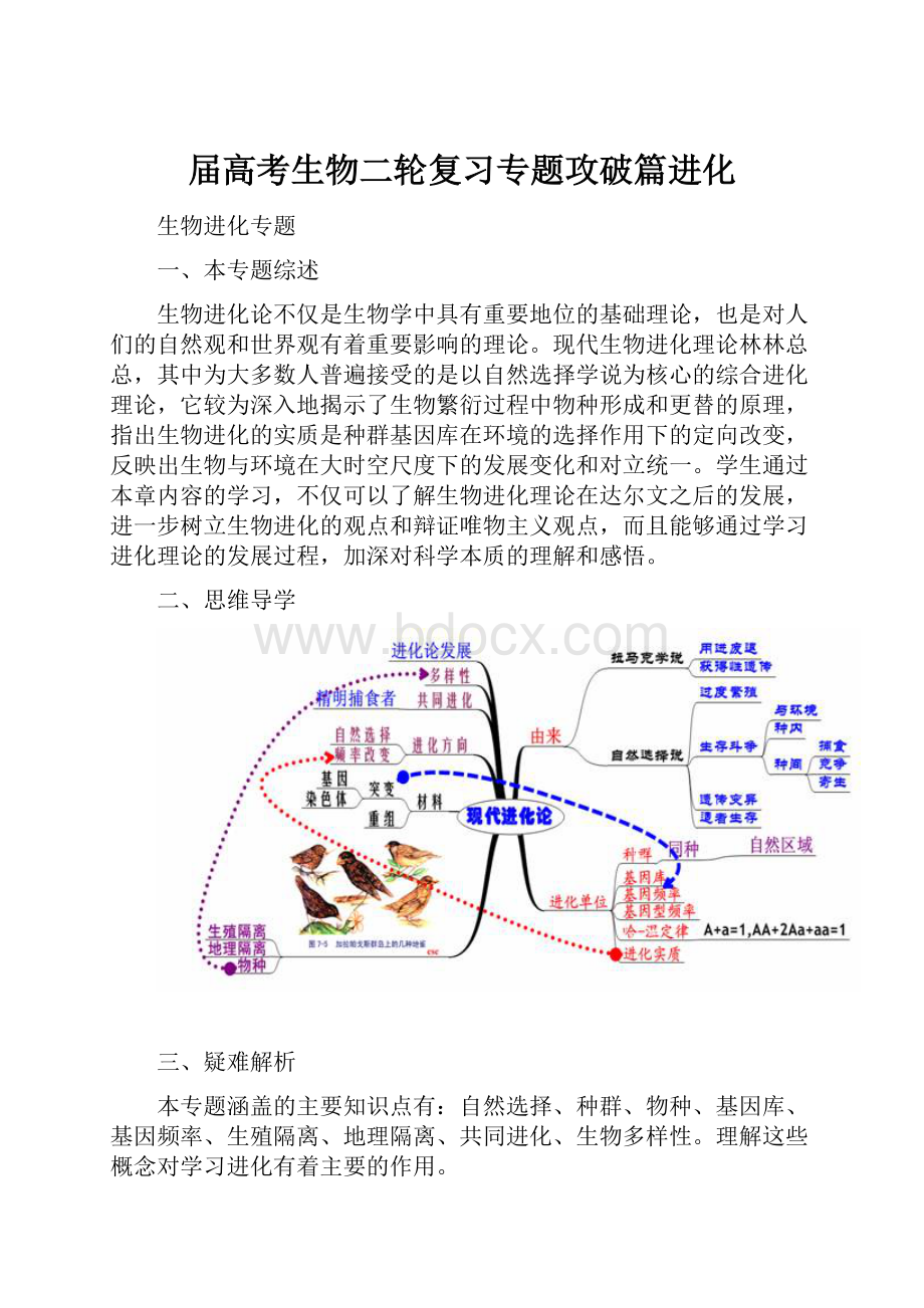 届高考生物二轮复习专题攻破篇进化.docx