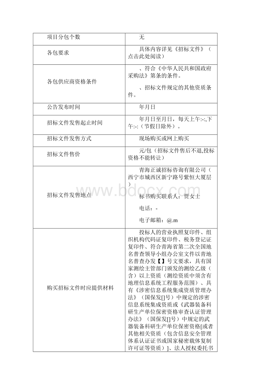 海东市第二次全国地名普查外包技术服务项目公开招标招标文件.docx_第2页