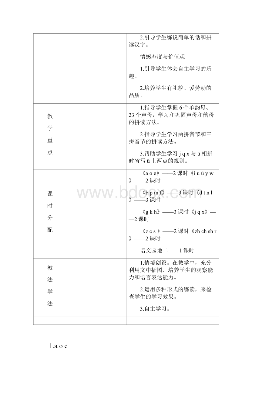 18秋人教一年级语文上册第二单元备课计划教案.docx_第2页