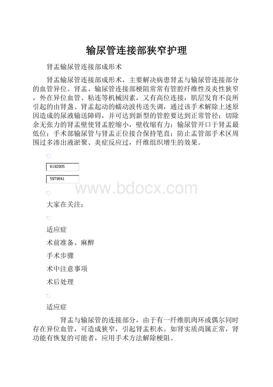 输尿管连接部狭窄护理.docx