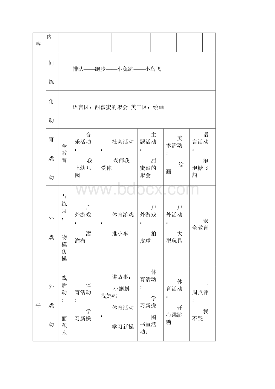 幼儿园小班春周活动计划表.docx_第3页