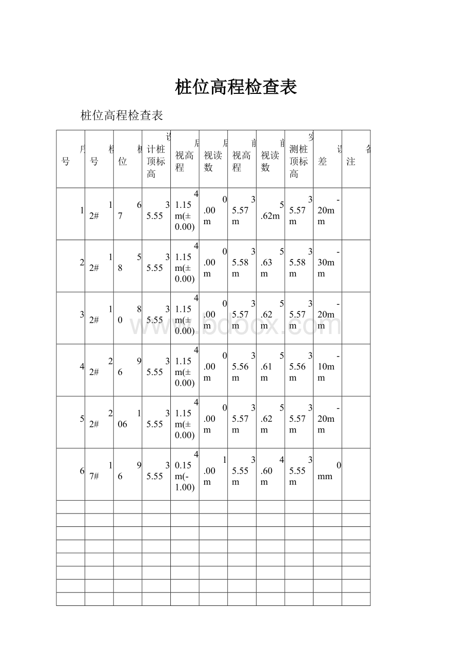 桩位高程检查表.docx