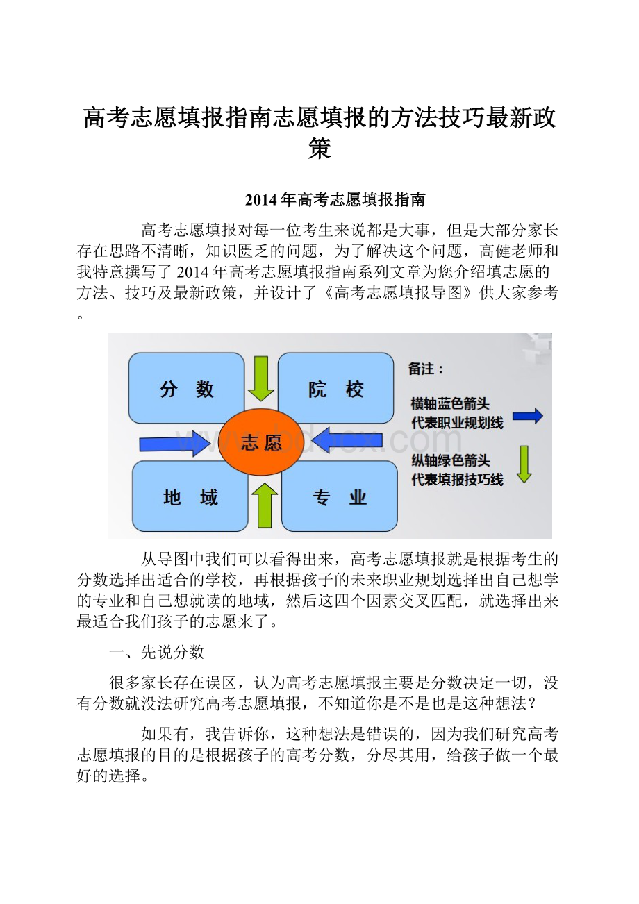 高考志愿填报指南志愿填报的方法技巧最新政策.docx