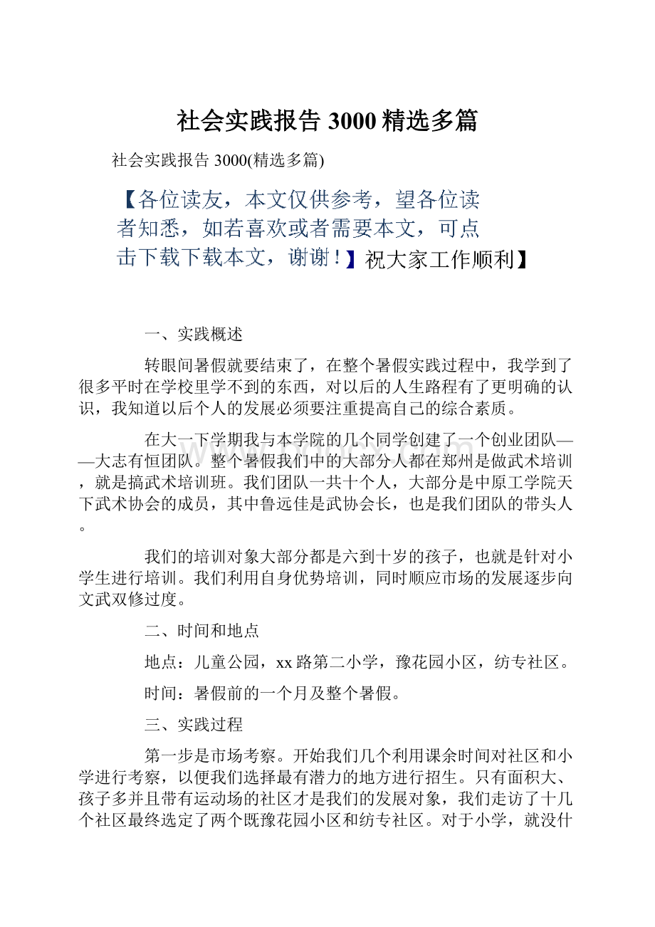 社会实践报告3000精选多篇.docx