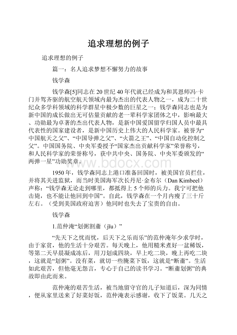 追求理想的例子.docx_第1页