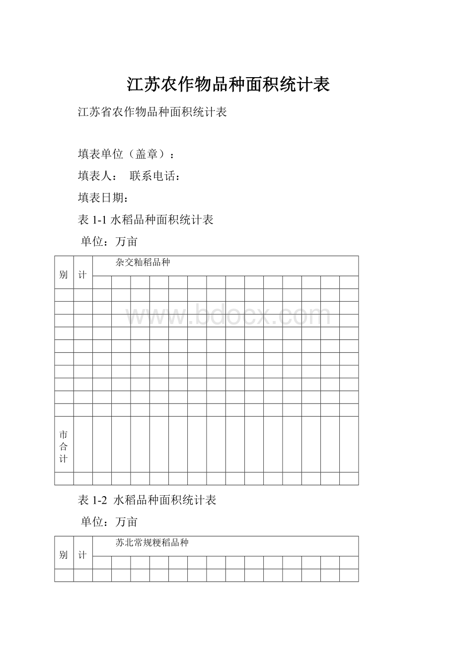 江苏农作物品种面积统计表.docx_第1页