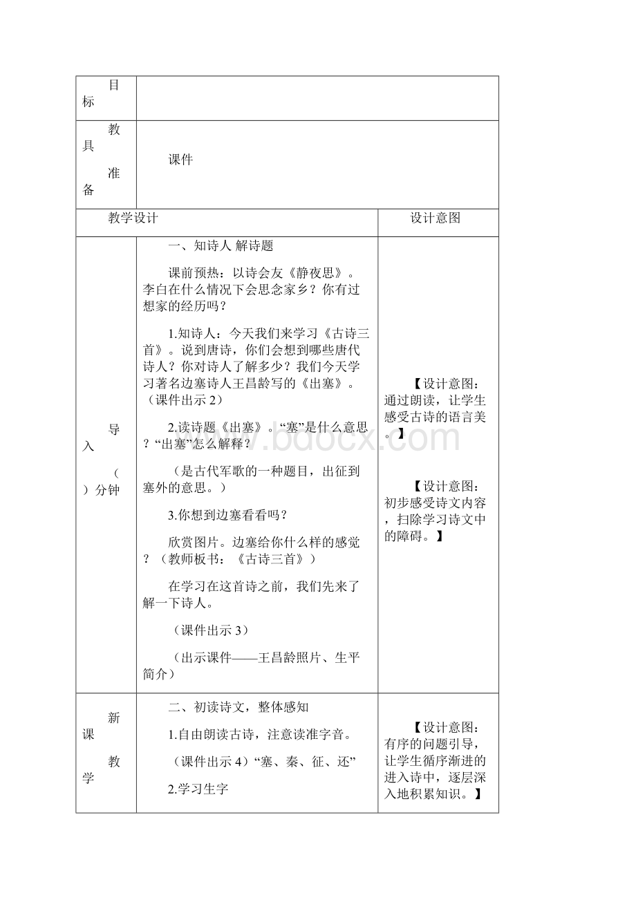 统编教材秋季学期部编版小学语文四年级上册21 古诗三首精品课配套教案.docx_第2页