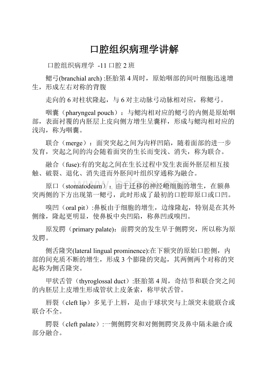 口腔组织病理学讲解.docx_第1页