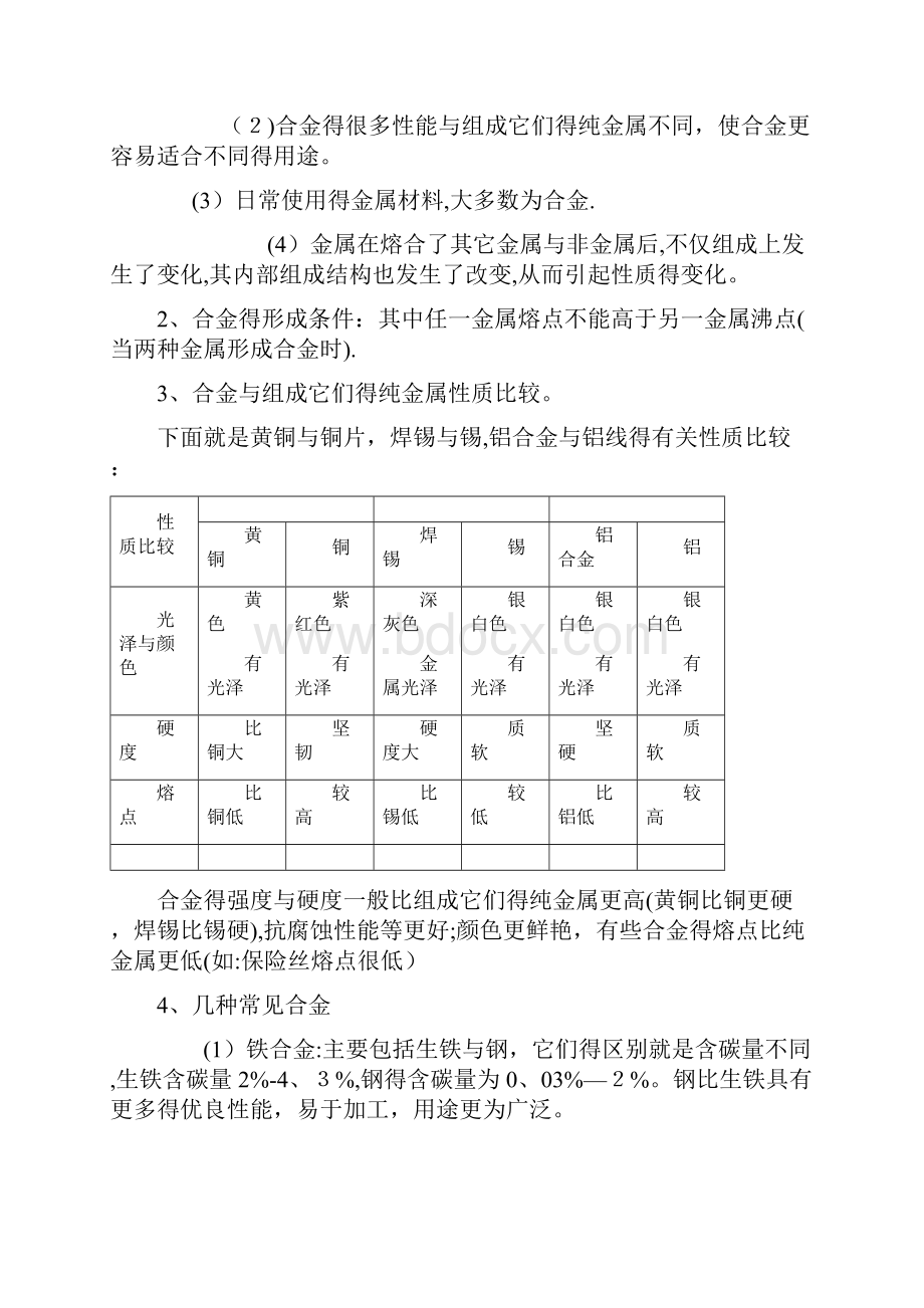 金属和金属材料知识点汇总.docx_第3页