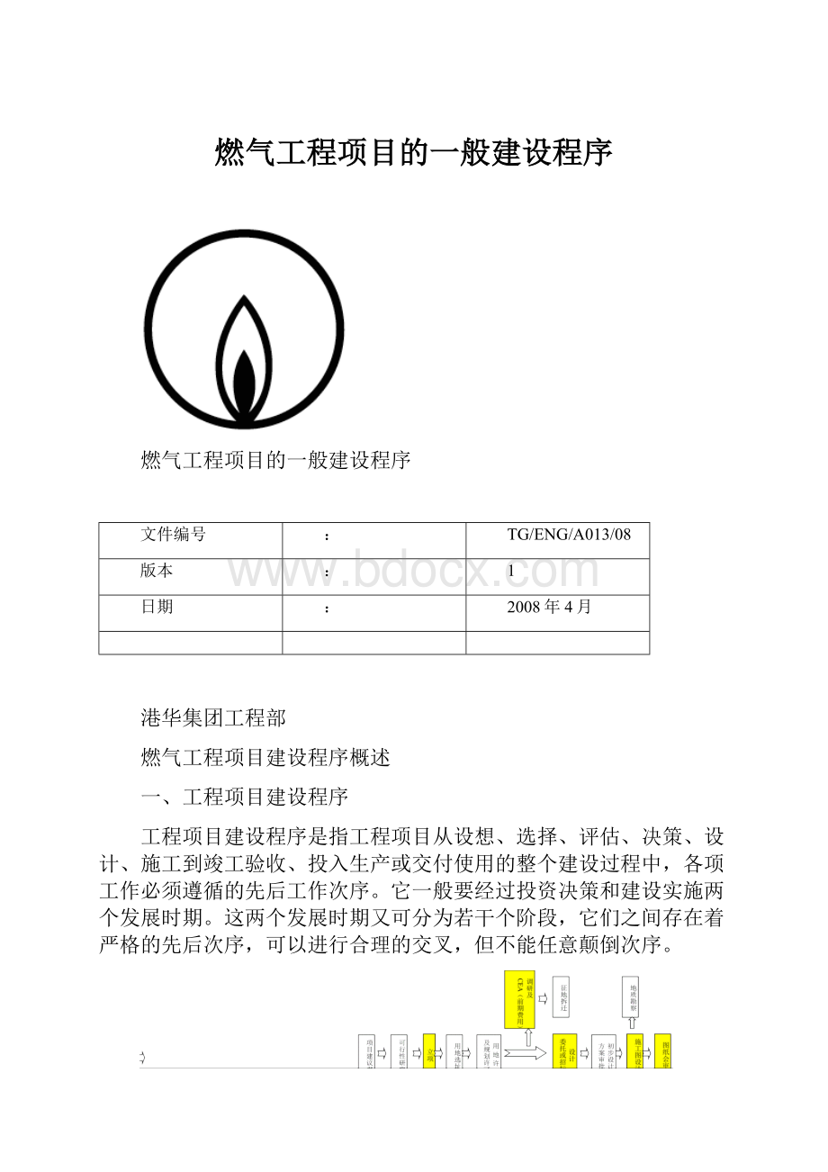 燃气工程项目的一般建设程序.docx